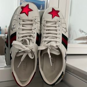 Gucci classic women white leather sneaker size 8.5